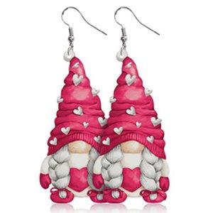 Valentine’s Day Gnome Faux Leather Earrings